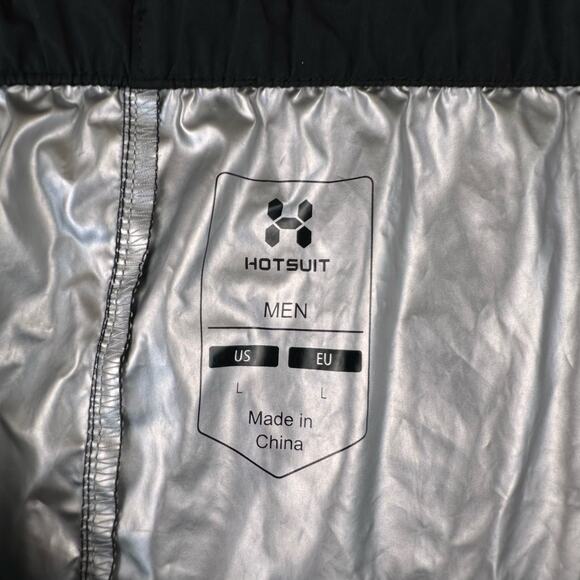 HOTSUIT Sauna Suit Adult Size Large Black Gray 2 Piece Jacket Pants Set - Picture 9 of 11